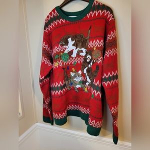 Unisex Celebrate Together Ugly Christmas Sweater With Cats